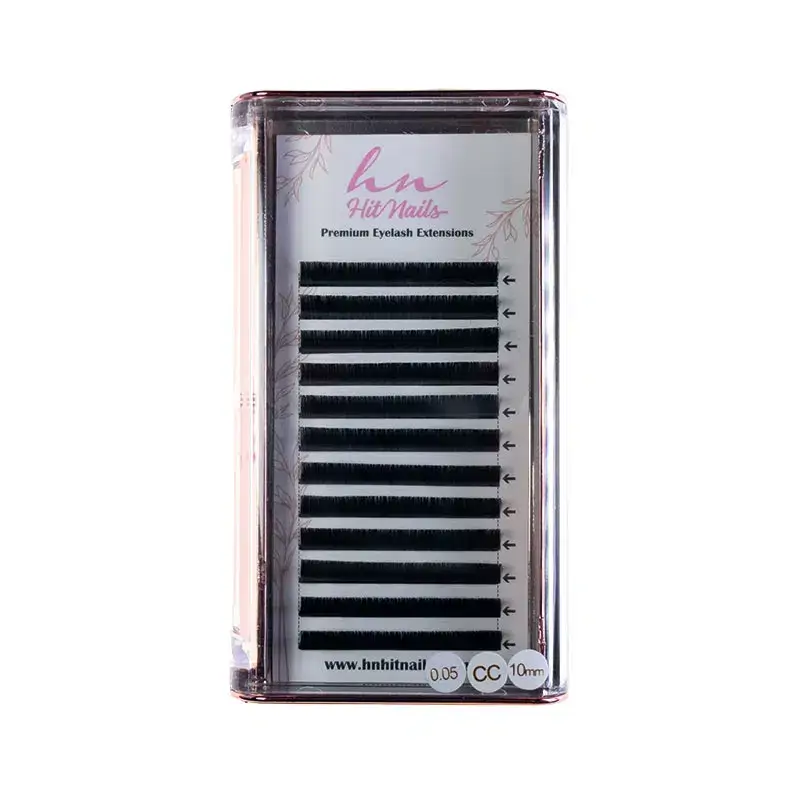 Pestañas 3D/Rusas CC 0,05mm x 10mm en Caja 12 Filas