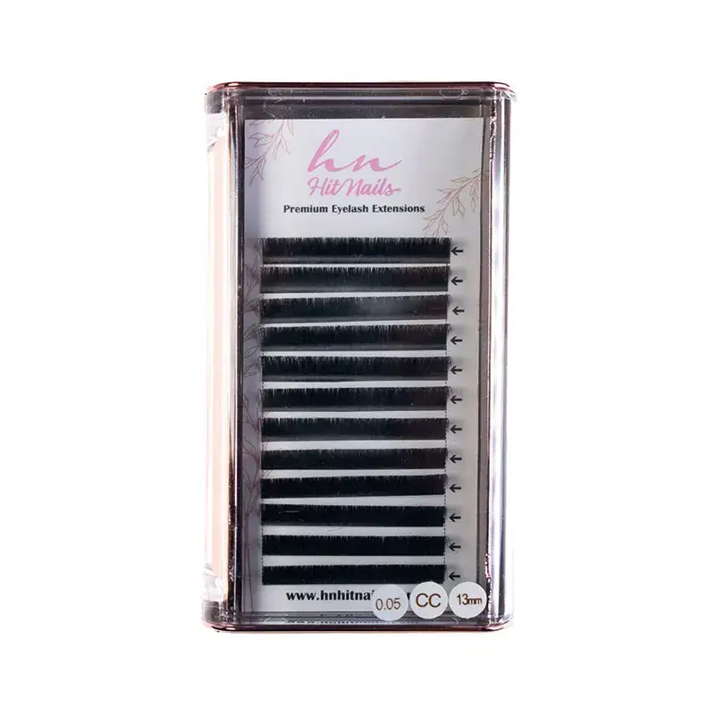 Pestañas 3D/Rusas CC 0,05mm x 13mm en Caja 12 Filas