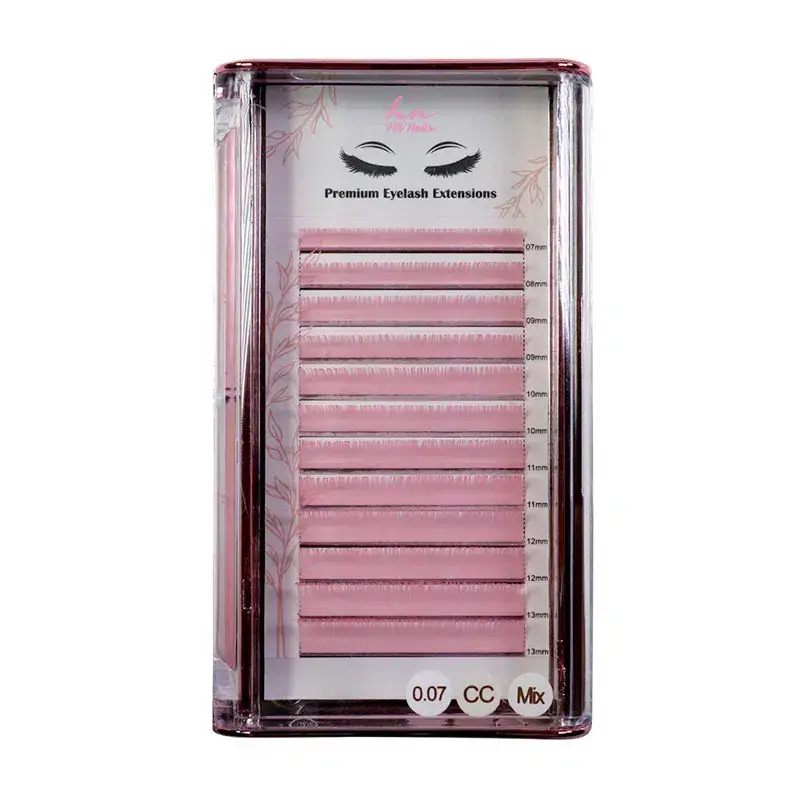 Pestañas 3D/Rusas Pink CC 0,07mm Mix en Caja 12 filas