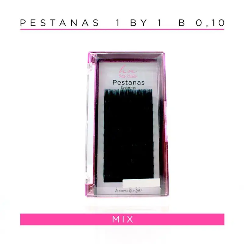 Pestañas One by One B 0,10 en Caja Mix 12 filas