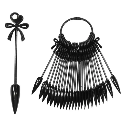 [U.MOS.003] Muestrario 24 Tips en Anilla Stiletto Black