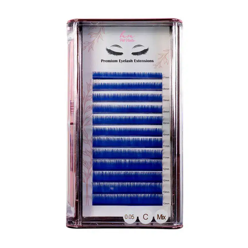 [P.3DCO.001] Pestañas 3D/Rusas Blue C 0,05mm Mix en Caja 12 Filas