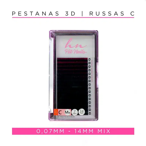 [P.3DCO.004] Pestañas 3D/Rusas C 0,07mm Mix Negro Morado