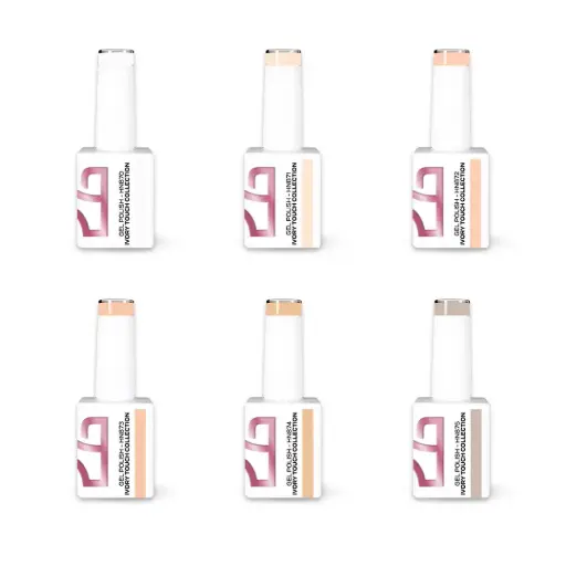 [C.GP.C.021] Colección Esmalte en Gel Ivory Touch – 6 Colores